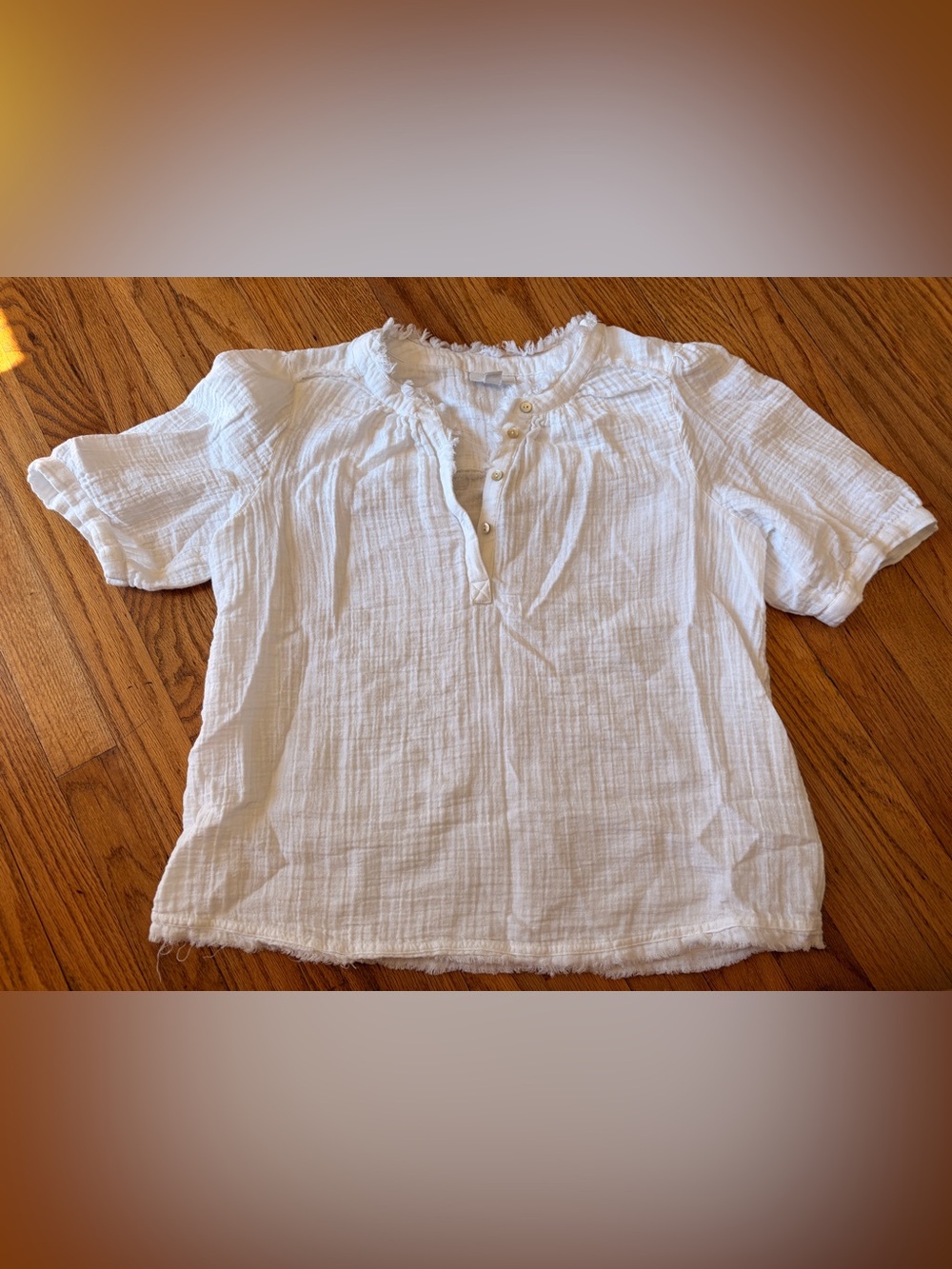 J Jill 100% Cotton White Cotton Blouse Size Medium